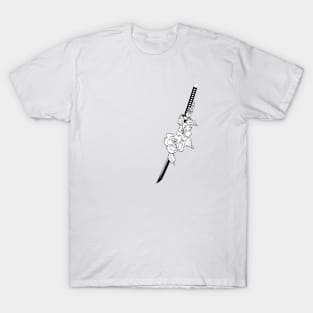 Katana and Roses for Inktober T-Shirt